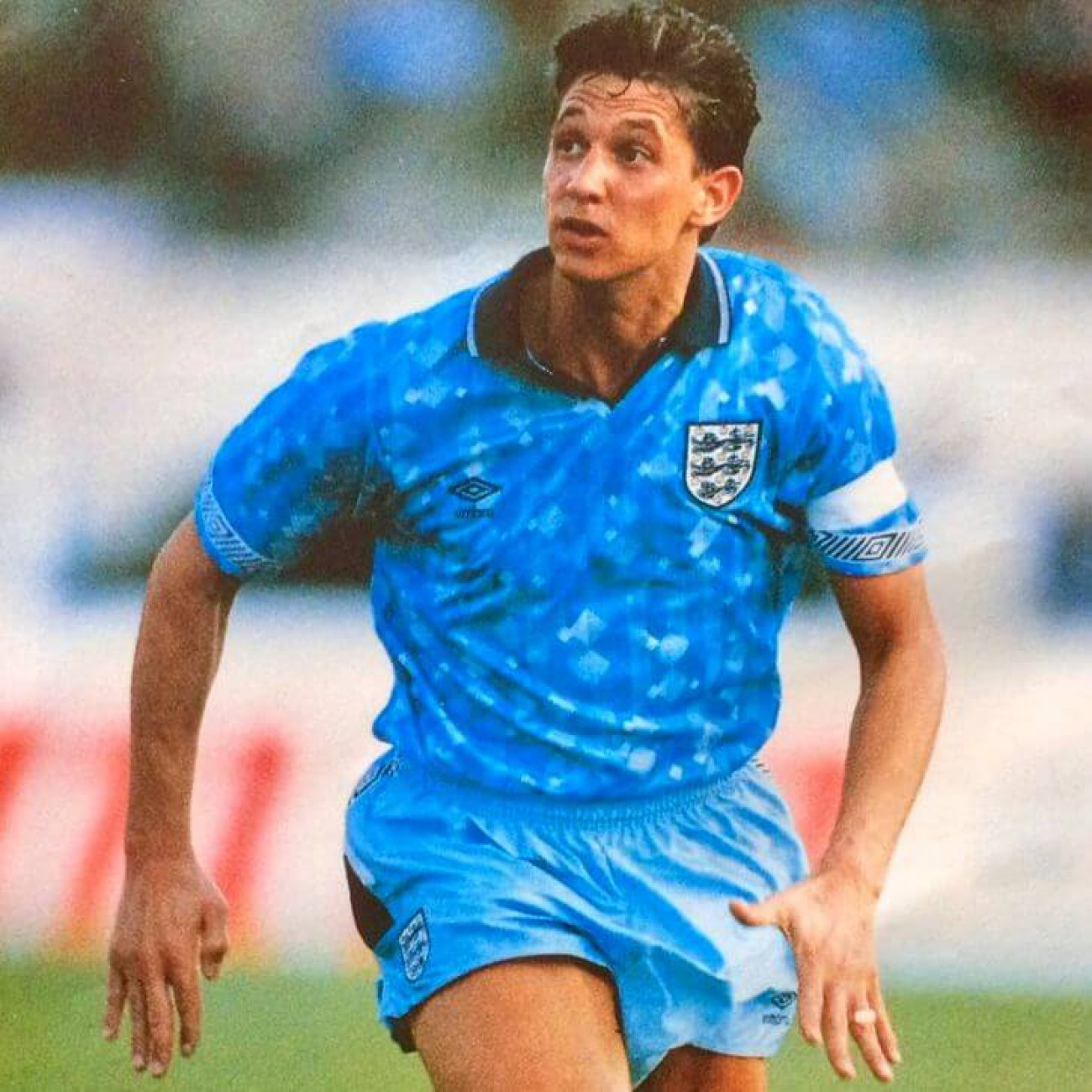 England 1990 Auswarts Azurblau Retro Trikot Auswarts Retrofootball