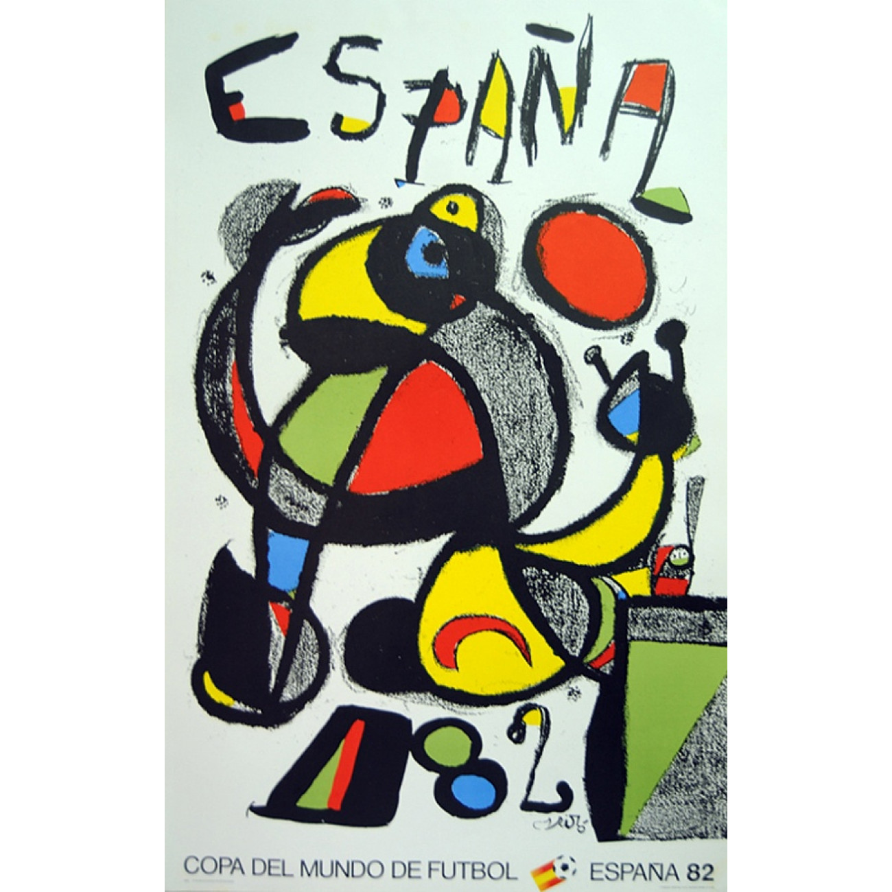 Cartel Oficial De Espana 82 La Fiesta De Miro Retrofootball