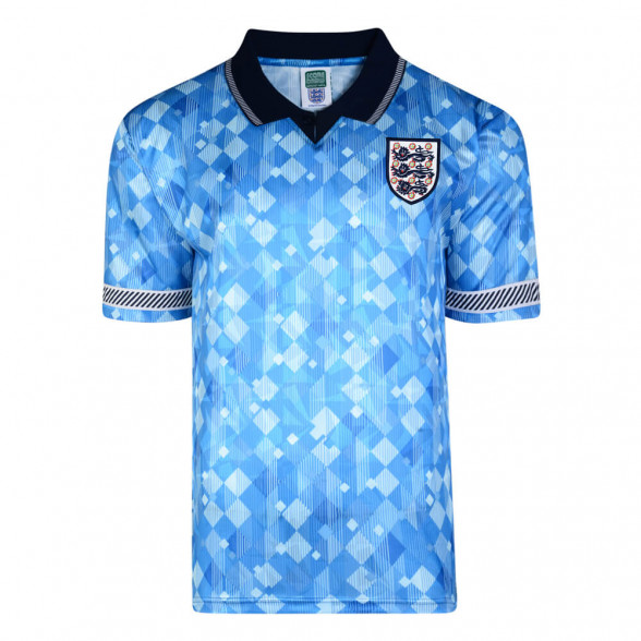 England 1990 Aüswarts Azurblau retro trikot