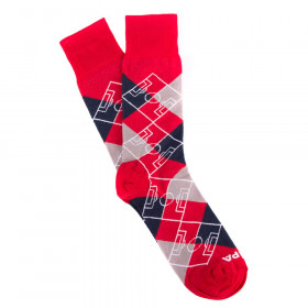 Argyle Pitch / Rot - Navy Blau - Grau - Whiite 