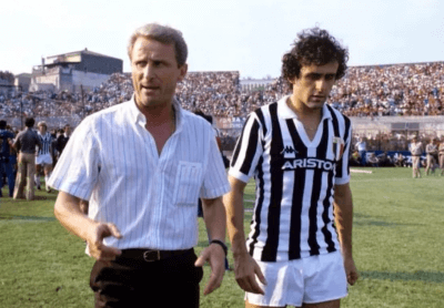 GIOVANNI TRAPATTONI AND MICHEL PLATINI JUVENTUS